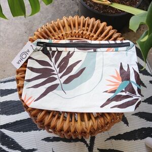 Aloha Collection Leaf Print Mid Pouch - NWT